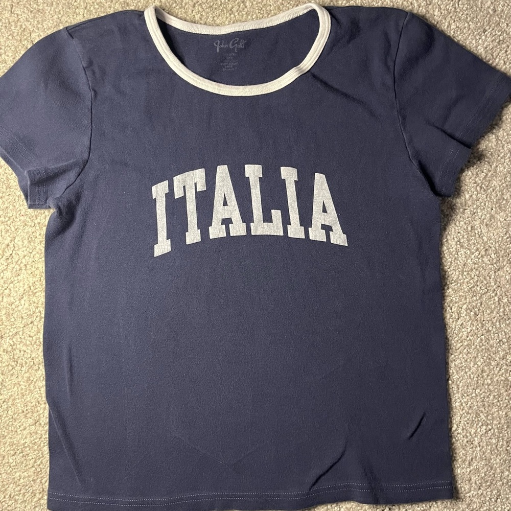 Brandy Melville Navy and White Tee